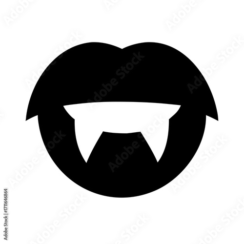 Cute Vampire Mouth Cartoon Icon Vector Silhouette