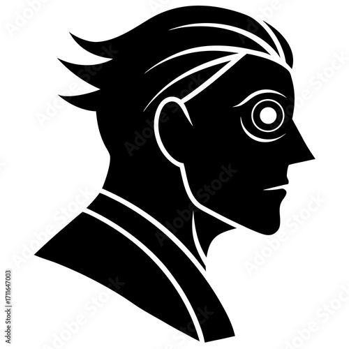 Cyclops Side Profile Icon Vector Silhouette