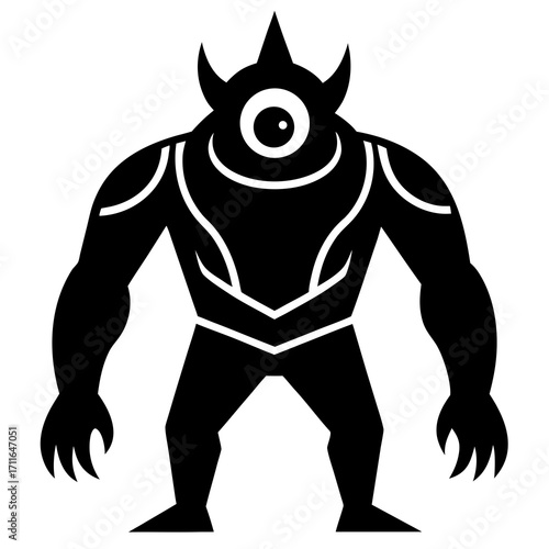 Cyclops Silhouette Icon Vector Silhouette