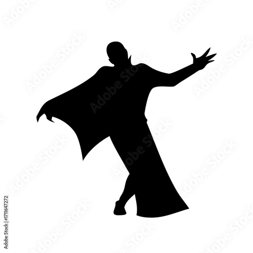 Dracula Dramatic Pose Icon Vector Silhouette