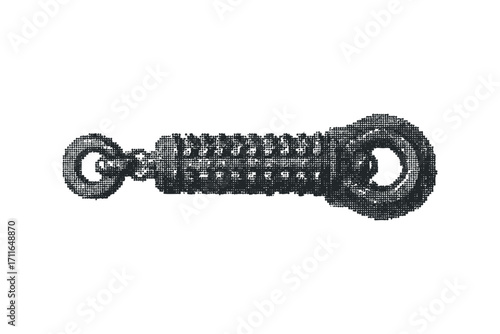 Detailed object for mechanical systems on transparent background. Vector hand drawn illustration
