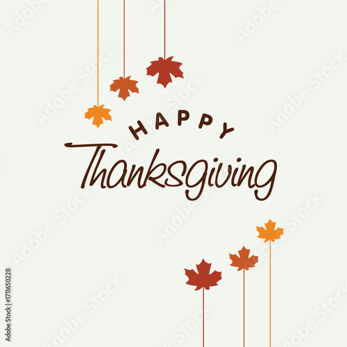 Warm Wishes Thanksgiving Card Featuring Falling Autumn Leaves and a Festive Message of Thanksgiving in a Simple Yet Delightful Design