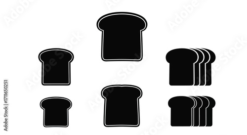 Crispy toasted bread slices arranged artfully isolated on for culinary concepts vector