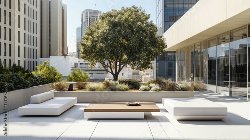 Modern rooftop terrace furnishings