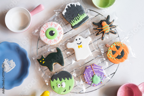 Halloween Cookie Assortment Spooky Treats in Transparent Packaging