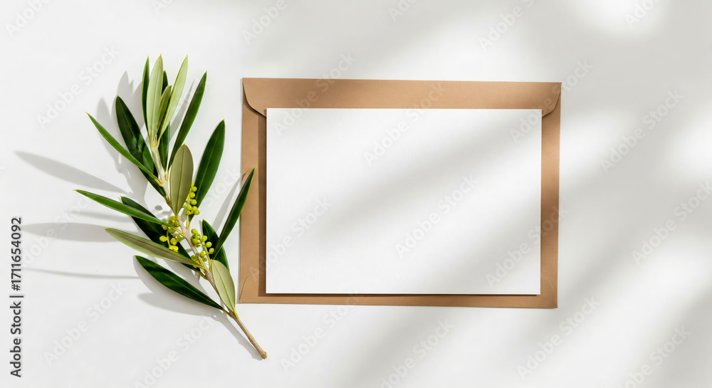 custom made wallpaper toronto digitalElegant Olive Branch Invitation Mockup with Envelope and Soft Shadows