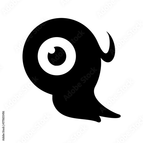 Eyeball Monster Side Profile Icon Vector Silhouette