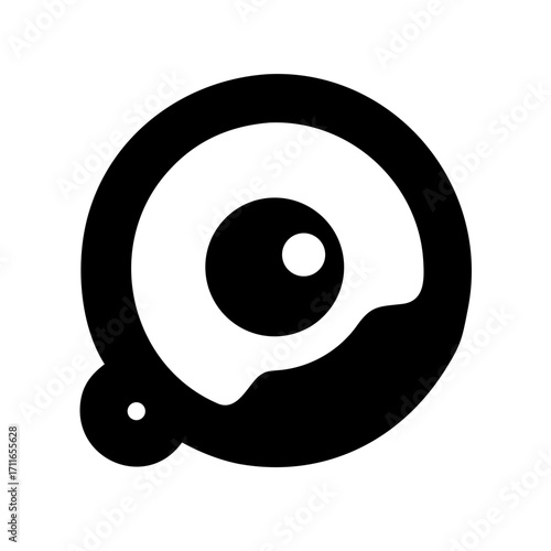 Eyeball With Skull Pupil Icon Vector Silhouette