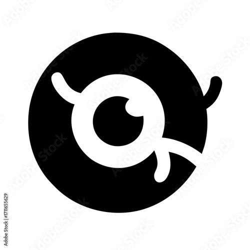 Eyeball With Spider Web Veins Icon Vector Silhouette