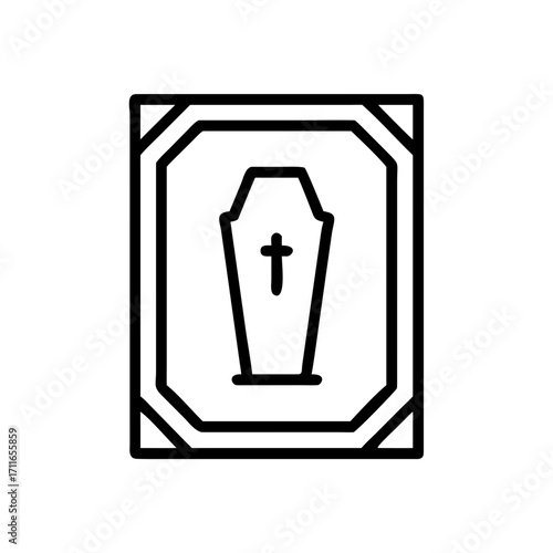 Frame With Coffin Design Icon Line Art