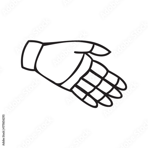 hand with robot fingers icon