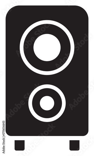Speaker Icon vector template. Black and white speaker on white background