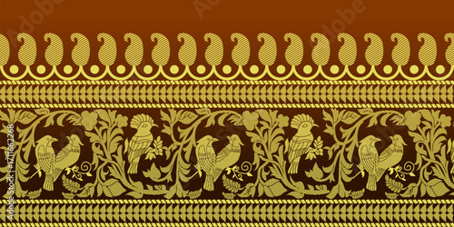 beautiful graphic saree design and this sari design is in Indian style which is for textile fashion industry and it can be used as wallpaper backdrop and website bg this style is originated in india 