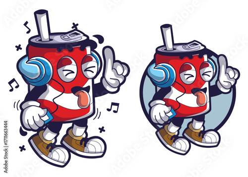 Coke drink cartoon mascot illustration