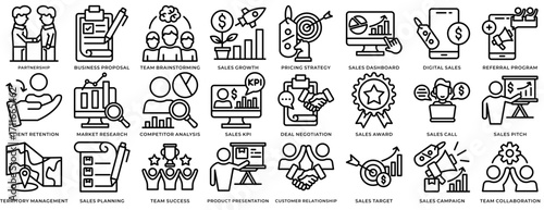 Outline Business and Sales Icon Set