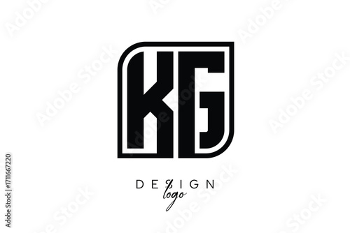 KG Block Monogram Logo – Bold Geometric Lettermark in Rectangular Style for Modern Branding & Identity