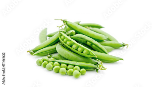 green pea vegetable bean isolated on white background