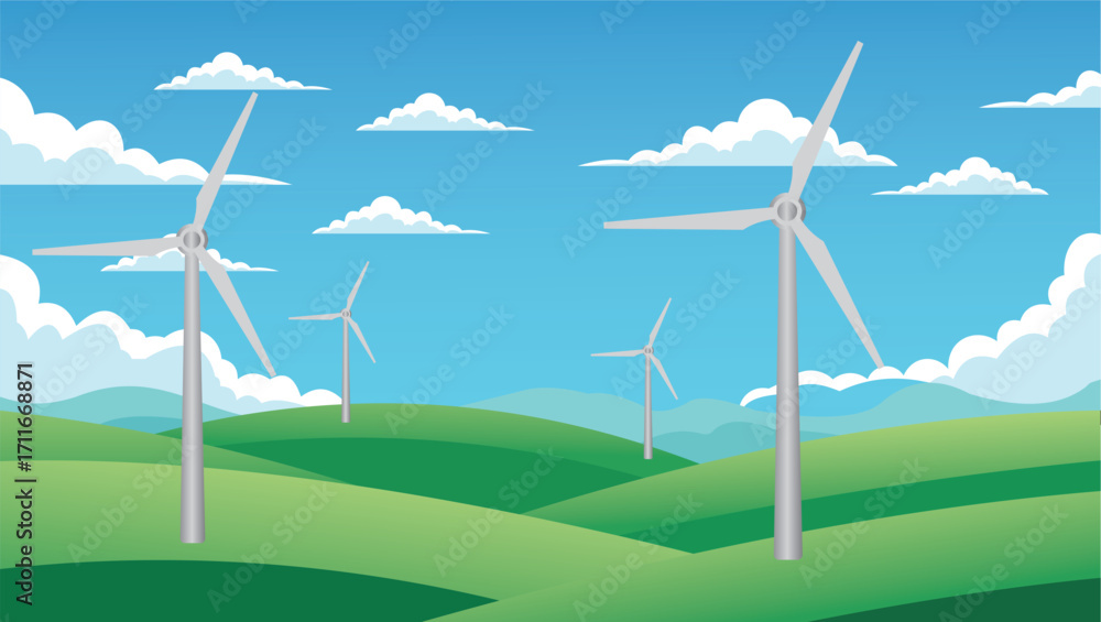 Fototapeta premium Wind Turbine Scene