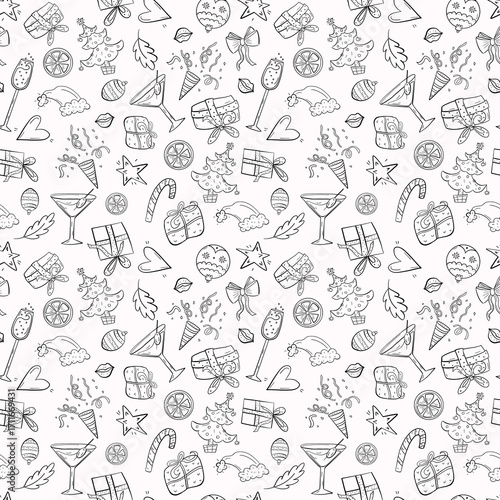 The Christmas pattern. New Year. Christmas Tree Gifts Christmas Balls Star. Ideal for paper textiles.