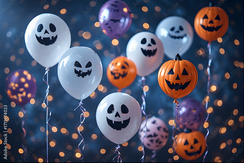 ia generated. Halloween Decorations. Halloween party balloons shaped like ghosts and pumpkins, soft focus background
ia generated. Halloween Decorations. Halloween party balloons shaped like ghosts and pumpkins, soft focus background