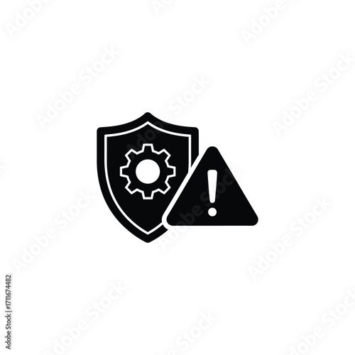 Security alert icon, symbolizing system error, protection failure, and potential vulnerability in cybersecurity