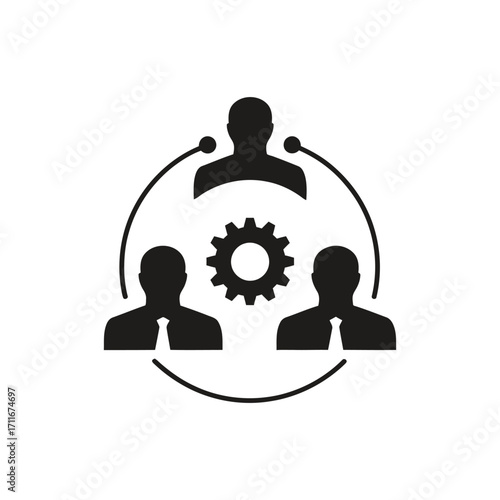 Teamwork and collaboration icon, representing communication and coordination between people it symbolizes partnership and management