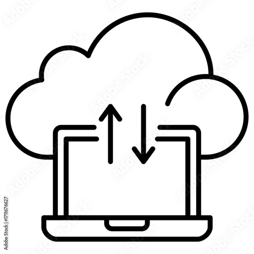 Data Flow Outline Icon