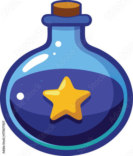 Magical Potion Bottle with Star Design