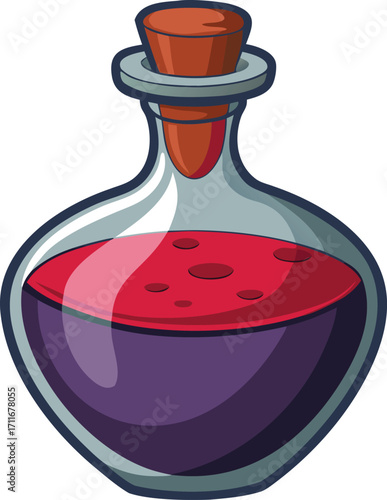 Magical Potion in Glass Bottle