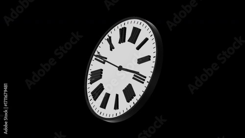 Clock 3D Timelapse  Alpha Loop 4K 