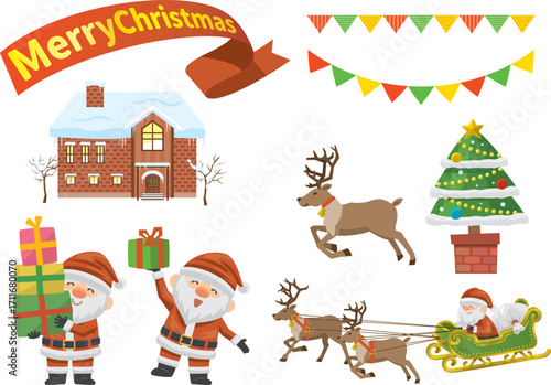 かわいいクリスマスのイラストセット