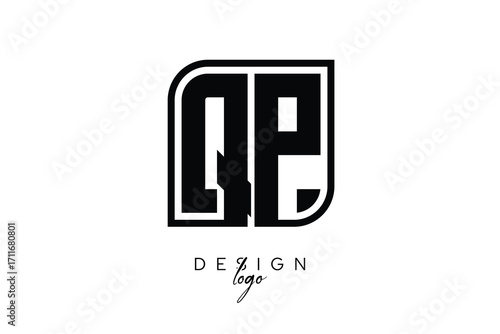 QP Block Monogram Logo – Bold Geometric Lettermark in Rectangular Style for Modern Branding & Identity