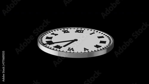 Clock 3D Timelapse  Alpha Loop 4K 