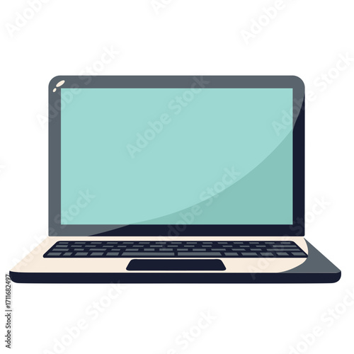 Wallpaper Mural Blue laptop with black keyboard, computer device illustration ideal for work or education themes.

 Torontodigital.ca