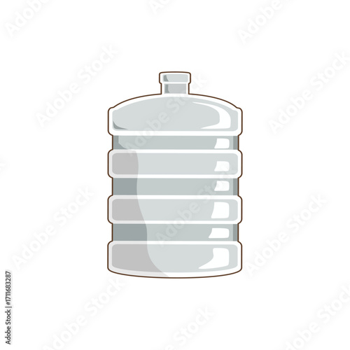 Transparent large Gallon plastic, water mineral bottle container vector illustration isolated on white background