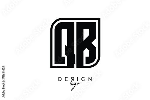 QB Block Monogram Logo – Bold Geometric Lettermark in Rectangular Style for Modern Branding & Identity