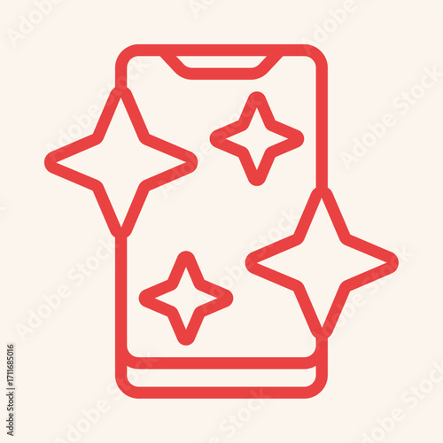 Mobile symbol artwork trendy useful vector Illustration design knockout colorful background