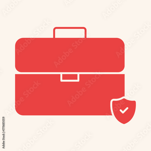 Briefcase symbol artwork trendy useful vector Illustration design knockout colorful background