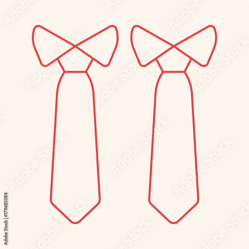 Ties symbol artwork trendy useful vector Illustration design knockout colorful background