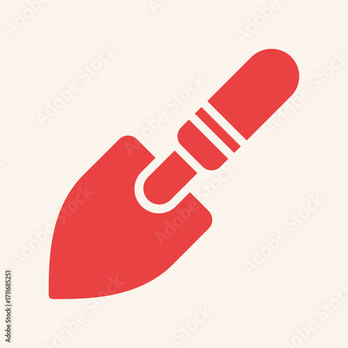 Shovel symbol artwork trendy useful vector Illustration design knockout colorful background