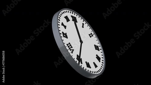 Clock 3D Timelapse  Alpha Loop 4K 