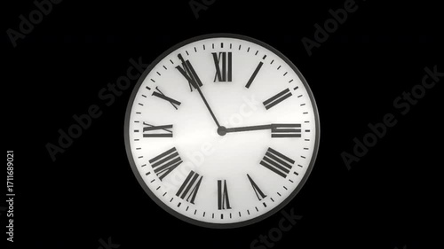 Clock 3D Timelapse  Alpha Loop 4K 