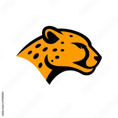 Cheetah Head Logo – Fast Animal Vector Icon, Panther Illustration, Wildlife Silhouette Design