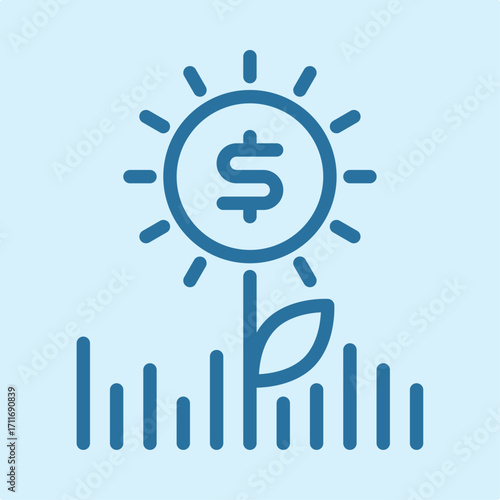 Money grow symbol artwork trendy useful vector Illustration design pleasant colorful background
