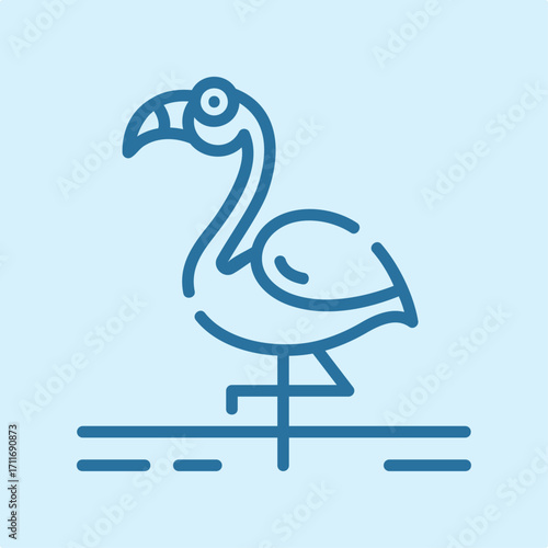 Flamingo symbol artwork trendy useful vector Illustration design pleasant colorful background
