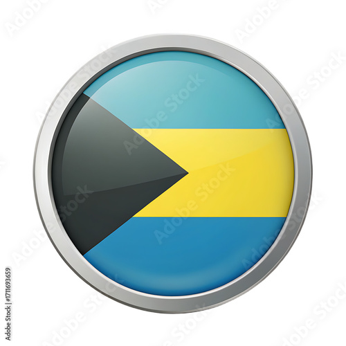Bahamas flag button isolated on transparent background, a symbol of the country Free Download Bahamas flag button isolated on transparent background, a symbol of the country - GFXLoad