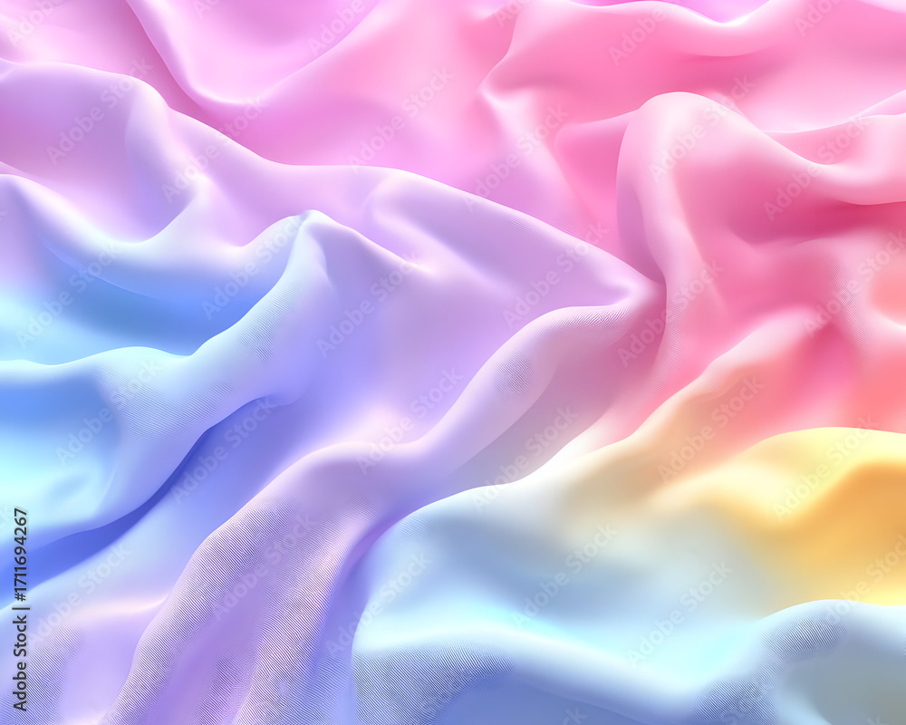 Obraz premium Pastel Rainbow Drape 3D Abstract Background