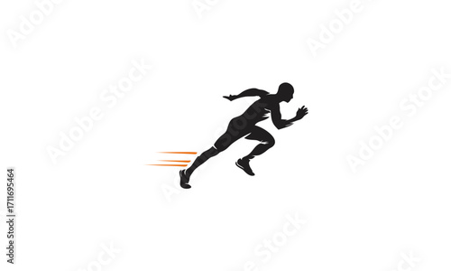 Silhouette of a runner in motion, symbolizing speed, athleticism, and the pursuit of fitness goals