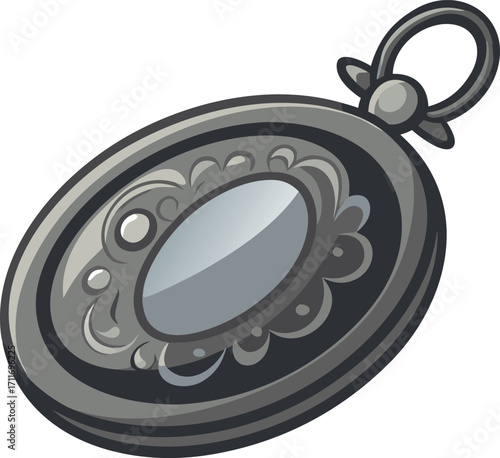 Antique Silver Oval Locket Pendant Design