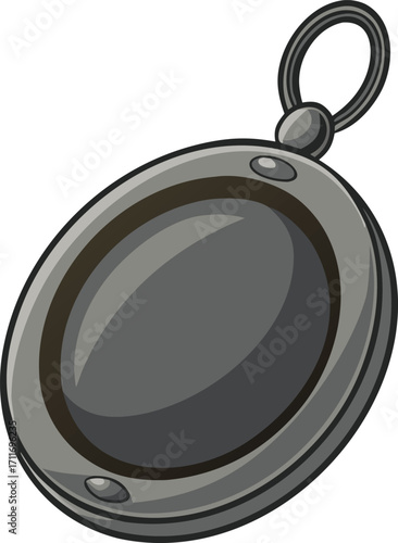 Grey Oval Pendant Design Illustration